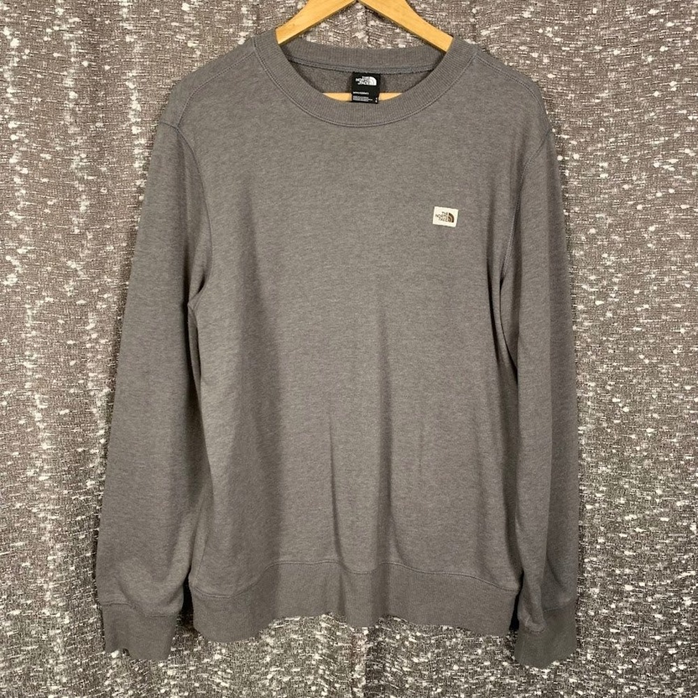 The North Face Gray Heritage Patch Crewneck Sweatshirt Pullover Men's Large